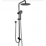 Round Matte Black Shower Station Top/Bottom Inlet